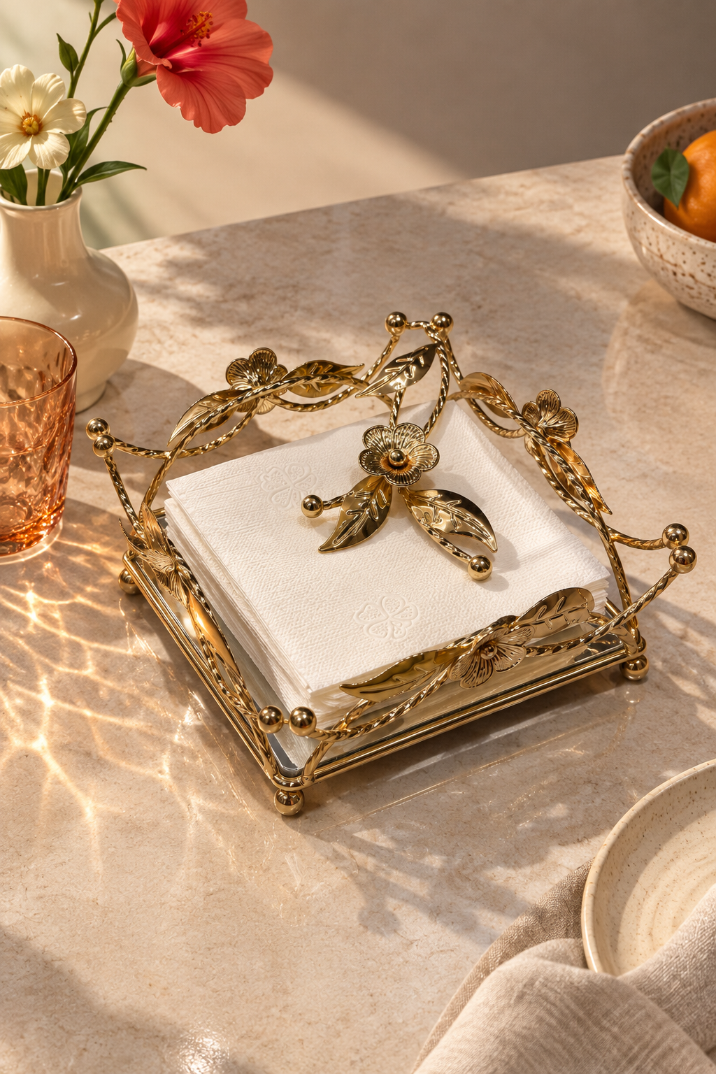 Rose Gold Metal Napkin Holder