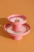 Set of 2 Botanical Print Cake Stands / Snack Servers