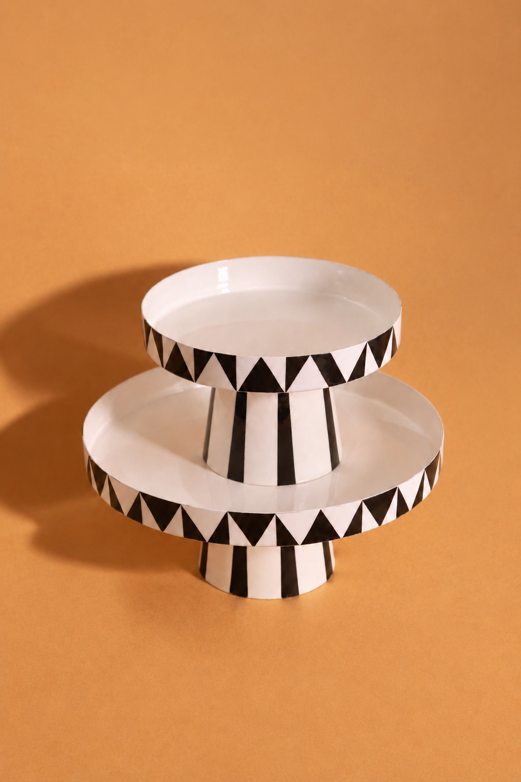 Set of 2 Botanical Print Cake Stands / Snack Servers