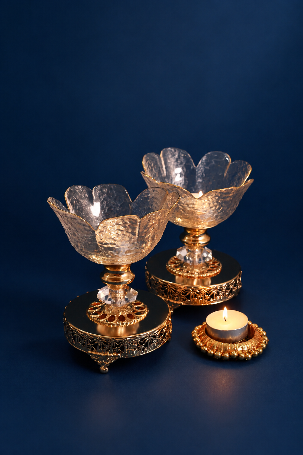 Rose Gold Finish Tealight Candle Set