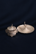 Silver & White Peacock Decorative Platter